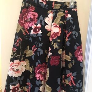 Floral High Low Skirt